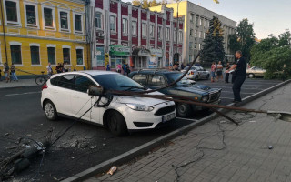 Под Днепром дерево раздавило припаркованные авто: фото, видео