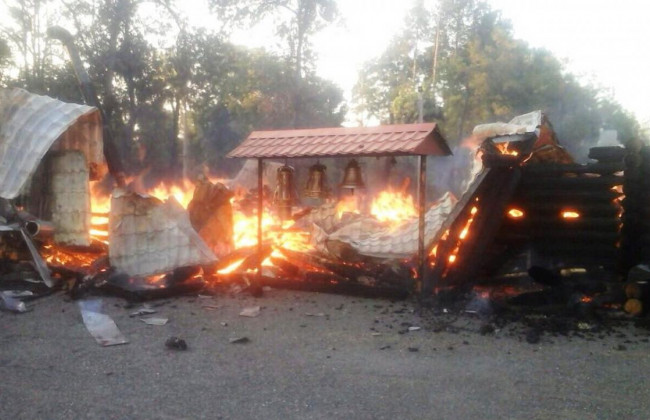 У Кривому Розі згоріла церква Московського патріархату: є відео