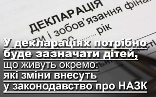 У деклараціях потрібно буде зазначати дітей, що живуть окремо: які зміни внесуть у законодавство про НАЗК