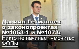 Даниил Гетманцев о законопроектах №1053-1 и №1073: Никто не начинает «мочить» ФОПы
