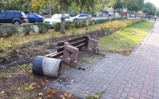 На Дарнице вандалы разгромили парк
