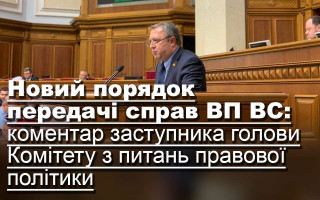 Новий порядок передачі справ ВП ВС: коментар заступника голови Комітету з питань правової політики