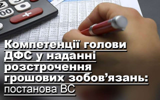 Компетенції голови ДФС у наданні розстрочення грошових зобов’язань: постанова ВС
