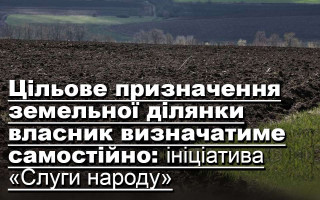 Цільове призначення земельної ділянки власник визначатиме самостійно: ініціатива «Слуги народу»