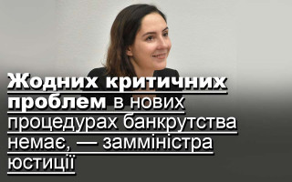 Жодних критичних проблем у нових процедурах банкрутства немає, — замміністра юстиції