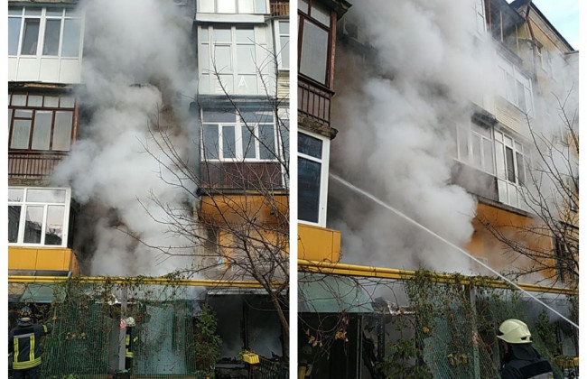 Мощный пожар в Киеве: сгорел салон красоты