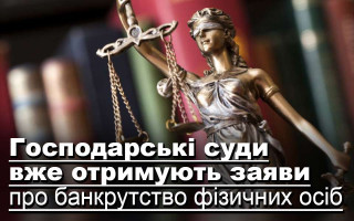 Господарські суди вже отримують заяви про банкрутство фізичних осіб