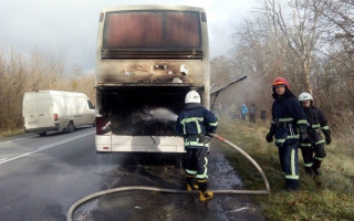 В Ровенской области загорелся автобус с 46 пассажирами: фото