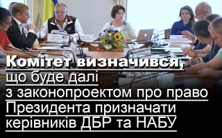 Комітет визначився, що буде далі з законопроектом про право Президента призначати керівників ДБР та НАБУ