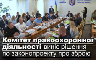 Комітет правоохоронної діяльності виніс рішення по законопроекту про зброю