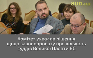 Комітет ухвалив рішення щодо законопроекту про кількість суддів Великої Палати ВС