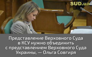 Представление Верховного Суда в КСУ нужно объединить с представлением Верховного Суда Украины, — Ольга Совгиря
