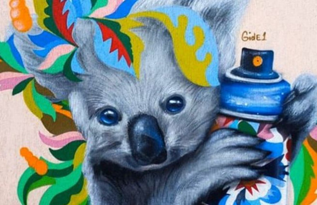 Столичный художник создал мурал, посвященный пожарам в Австралии