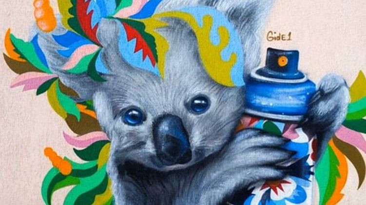 Столичный художник создал мурал, посвященный пожарам в Австралии