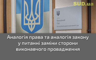 Аналогія права та аналогія закону у питанні заміни сторони виконавчого провадження