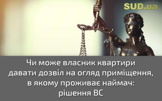 Чи може власник квартири давати дозвіл на огляд приміщення, в якому проживає наймач: рішення ВС
