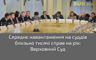 Середнє навантаження на суддів близько тисячі справ на рік: Верховний Суд