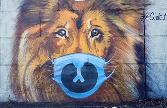 В Києві з’явився мурал, присвячений епідемії коронавірусу