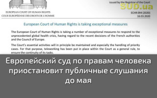 Европейский суд по правам человека приостановит публичные слушания до мая