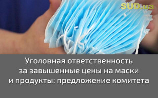 Уголовная ответственность за завышенные цены на маски и продукты: предложение комитета