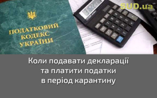 Коли подавати декларації та платити податки в період карантину
