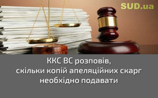ККС ВС розповів, скільки копій апеляційних скарг необхідно подавати