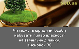 Чи можуть юридичні особи набувати право власності на земельну ділянку: висновок ВС