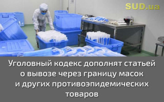 Уголовный кодекс дополнят статьей о вывозе через границу масок и других противоэпидемических товаров