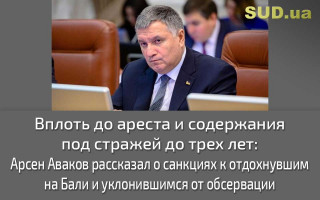 Вплоть до ареста и содержания под стражей до трех лет: Арсен Аваков рассказал о санкциях к отдохнувшим на Бали и уклонившимся от обсервации
