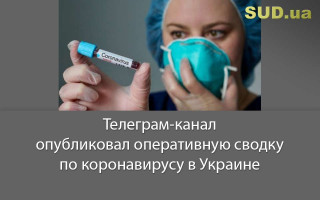 Телеграм-канал опубликовал оперативную сводку по коронавирусу в Украине