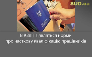 В КЗпП з’являться норми про часткову кваліфікацію працівників