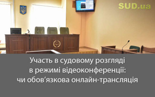 Участь в судовому розгляді в режимі відеоконференції: чи обов’язкова онлайн-трансляція