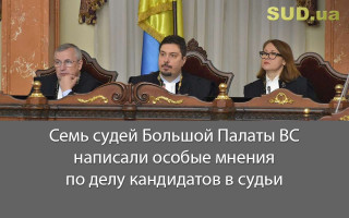 Семь судей Большой Палаты ВС написали особые мнения по делу кандидатов в судьи