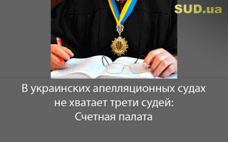 В украинских апелляционных судах не хватает трети судей: Счетная палата