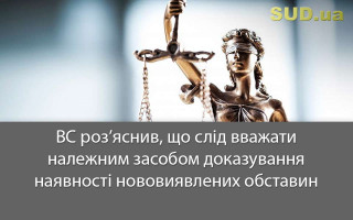 ВС роз’яснив, що слід вважати належним засобом доказування наявності нововиявлених обставин