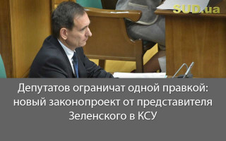 Депутатов ограничат одной правкой: новый законопроект от представителя Зеленского в КСУ