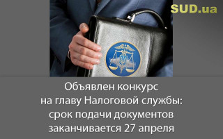 Объявлен конкурс на главу Налоговой службы: срок подачи документов заканчивается 27 апреля