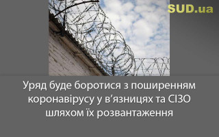 Уряд буде боротися з поширенням коронавірусу у в’язницях та СІЗО шляхом їх розвантаження