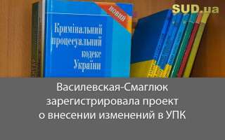 Василевская-Смаглюк зарегистрировала проект о внесении изменений в УПК