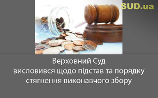 Верховний Суд висловився щодо підстав та порядку стягнення виконавчого збору