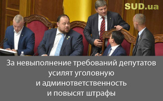 За невыполнение требований депутатов усилят уголовную и админответственность и повысят штрафы