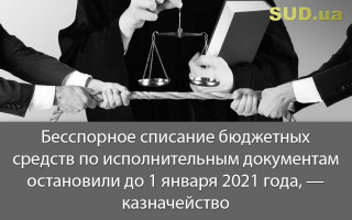 Бесспорное списание бюджетных средств по исполнительным документам остановили до 1 января 2021 года, — казначейство