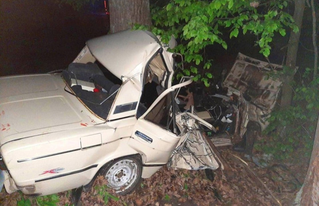 Под Киевом ВАЗ влетел в дерево: есть жертвы