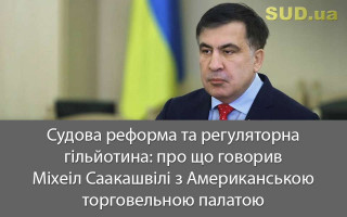 Судова реформа та регуляторна гільйотина: про що говорив Міхеіл Саакашвілі з Американською торговельною палатою