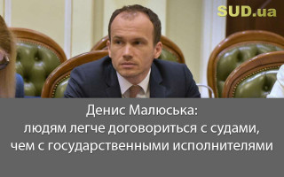 Денис Малюська: людям легче договориться с судами, чем с государственными исполнителями