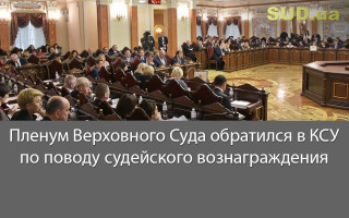 Пленум Верховного Суда обратился в КСУ по поводу судейского вознаграждения