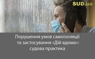 Порушення умов самоізоляції та застосування «Дій вдома»: судова практика