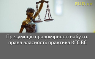 Презумпція правомірності набуття права власності: практика КГС ВС