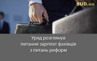 Уряд розглянув питання зарплат фахівців з питань реформ