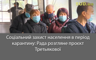 Соціальний захист населення в період карантину: Рада розгляне проєкт Третьякової